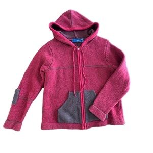 Nua Wool and silk full zip hooded cardigan size XL